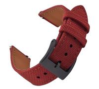 PctkeLsend 18/20/22mm Waterproof Sailcloth Quick Release Sports WatchBand fit for most flat mouth watches(Red-Buckle2,18mm)