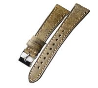 PctkeLsend 18-22MM Handmade Cowhide Leather Vintage Watchband Suitable Fit for Antique Watches(A Silver Buckle,19mm)