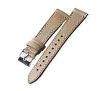 PctkeLsend 18-22MM Handmade Cowhide Leather Vintage Watchband Suitable Fit for Antique Watches(C Silver Buckle,22mm)