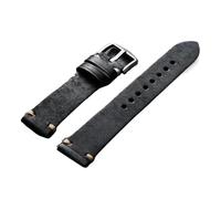 PctkeLsend 18-22mm Handmade Stitching Cowhide Leather Quick Release Watchband fit for Seiko/Omega Watchband(Black,21mm)