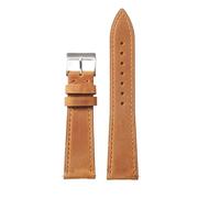 PctkeLsend 18-22mm Quick Release Stainless Steel Buckle Leather Vintage Watchband fit for most flat mouth watches(Light Brown,19mm)