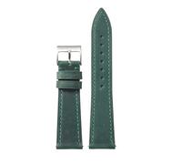 PctkeLsend 18-22mm Quick Release Stainless Steel Buckle Leather Vintage Watchband fit for most flat mouth watches(Green,20mm)