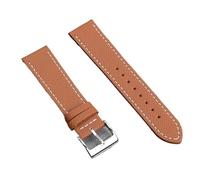 PctkeLsend 18-22mm Universal Quick Release Grain Leather Watchband Men Women(Brown white line 1,20mm)