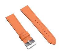 PctkeLsend 18-22mm Universal Quick Release Grain Leather Watchband Men Women(Orange orange line 1,20mm)
