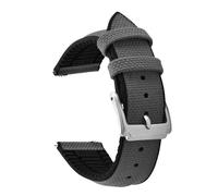 PctkeLsend 18-22mm Waterproof Rubber Quick Release Canvas Silicone Universal WatchBand fit for most flat mouth watches(Grey,21mm)