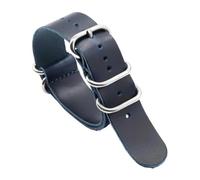 PctkeLsend 18-24mm Handmade Vintage Genuine Leather WatchBand fit for most flat mouth watches(Blue,20mm)