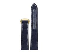 PctkeLsend 19-22mm Canvas Nylon Watchband Metal folding buckle Fit for Omega Seamaster 300 and Speedmaster AT150 Snoopy 310.32 Series(Blue white gold,22mm)