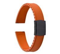 PctkeLsend 19-22mm Capable of cutting and trimming FKM Rubber Convex Shape Quick Release Butterfly Buckle Waterproof Watchband fit for most flat mouth watches(Orange Black Buckle,19mm)