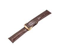 PctkeLsend 19-22mm Folding Buckle Waterproof Calfskin Genuine Leather watchband fit for Omega Seamaster Speedmaster(Brown Rose gold,22mm)