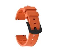 PctkeLsend 19-24mm Rubber Quick Release Waterproof Watchband(Orange 2,24mm)