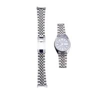 PctkeLsend 19mm Sliver Hollow Curved End Solid Screw Links Jubilee WatchBand Fit for Seiko 5 SNXS73K1/SNXS75/SNXS77/SNXS79K1/SNX79J1