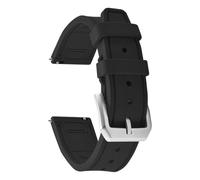 PctkeLsend 20/21/22mm Fluoroelastomer Pin Buckle Waterproof WatchBands fit for IW Pilot Series(Black,20mm)