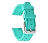 PctkeLsend 20/21/22mm Fluoroelastomer Pin Buckle Waterproof WatchBands fit for IW Pilot Series(Cyan,20mm)