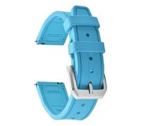 PctkeLsend 20/21/22mm Fluoroelastomer Pin Buckle Waterproof WatchBands fit for IW Pilot Series(Sky Blue,22mm)