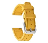 PctkeLsend 20/21/22mm Fluoroelastomer Pin Buckle Waterproof WatchBands fit for IW Pilot Series(Yellow,20mm)