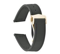 PctkeLsend 20/21/22mm Soft FKM Rubber Sailcloth texture Sport Quick Release WatchBand fit for Omega Dlug Diving Watch(Gray-Buckle3,22mm)