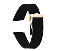 PctkeLsend 20/21/22mm Soft FKM Rubber Sailcloth texture Sport Quick Release WatchBand fit for Omega Dlug Diving Watch(Black-Buckle3,20mm)