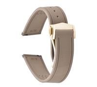 PctkeLsend 20/21/22mm Soft FKM Rubber Sailcloth texture Sport Quick Release WatchBand fit for Omega Dlug Diving Watch(Khaki-Buckle3,21mm)