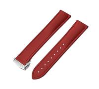 PctkeLsend 20/21/22mm Universal Quick Release FKM Rubber Folding Buckle Watch Strap Fit For Cartier Tank Santos/Omega/Swatch/Rolex(Red With Buckle,21mm)