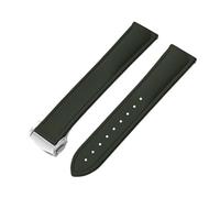 PctkeLsend 20/21/22mm Universal Quick Release FKM Rubber Folding Buckle Watch Strap Fit For Cartier Tank Santos/Omega/Swatch/Rolex(Green With Buckle,20mm)