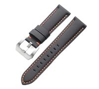 PctkeLsend 20/22/24/26mm Men’s Nylon Canvas Watchband Fit for Omega/Blancpain/Panerai(Black Orange,24mm)