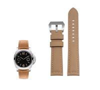 PctkeLsend 20/22/24mm Handmade Crazy Horse Leather 140+90 XL extended watch strap fit for Panerai/DIESEL(Khaki silver clasp,20mm)