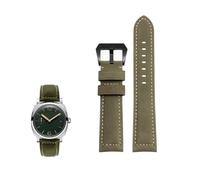 PctkeLsend 20/22/24mm Handmade Crazy Horse Leather 140+90 XL extended watch strap fit for Panerai/DIESEL(Green black clasp,22mm)