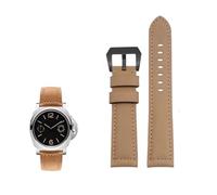 PctkeLsend 20/22/24mm Handmade Crazy Horse Leather 140+90 XL extended watch strap fit for Panerai/DIESEL(Khaki black clasp,22mm)