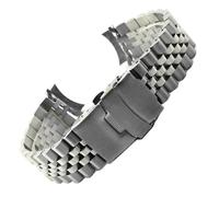 PctkeLsend 20/22mm 316L Solid Stainless Steel Curved End Watchband fit for Seiko SKX009(20mm-With Logo)