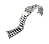 PctkeLsend 20/22mm 316L Solid Stainless Steel Watchband Fit for Seiko SKX009(Silvery 5,22mm-with logo)