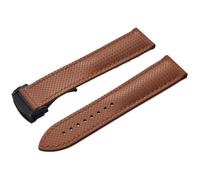 PctkeLsend 20/22mm FKM Rubber Quick disassembly Waterproof Butterfly Buckle Universal WatchBand Fit for Delugs(Brown-Black Buckle,20mm)