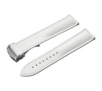 PctkeLsend 20/22mm FKM Rubber Quick disassembly Waterproof Butterfly Buckle Universal WatchBand Fit for Delugs(White- Silver Buckle,20mm)