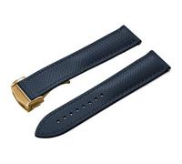 PctkeLsend 20/22mm FKM Rubber Quick disassembly Waterproof Butterfly Buckle Universal WatchBand Fit for Delugs(Blue-Gold Buckle,20mm)