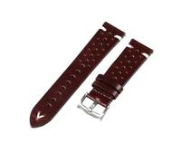 PctkeLsend 20/22mm Handmade Vintage Oil Wax Leather Stitching Watch Strap Quick Release fit for most flat mouth watches(Red Brown,22MM_BLACK BUCKLE)