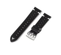 PctkeLsend 20/22mm Handmade Vintage Oil Wax Leather Stitching Watch Strap Quick Release fit for most flat mouth watches(Black,22MM_BLACK BUCKLE)