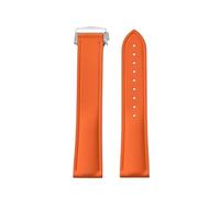 PctkeLsend 20/22mm Men Women FKM Rubber Folding Buckle Waterproof Watchband Fit for Omega Seamaster/Swatch(Orange,20MM_BLACK BUCKLE)