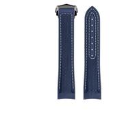 PctkeLsend 20/22MM Mens Rubber Sport Waterproof Watchband fit for omega Planet Ocean 300/600(Blue-WH Bk,20mm)