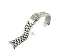PctkeLsend 20、22mm Men's Sports Solid Stainless Steel Watchband Fit for Seiko Skx007/Skx009 SRPD63K1 Jubilee Curved End Bracelet(Type C with logo,20mm)