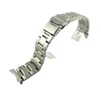 PctkeLsend 20、22mm Men's Sports Solid Stainless Steel Watchband Fit for Seiko Skx007/Skx009 SRPD63K1 Jubilee Curved End Bracelet(Type A with logo,22mm)