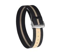 PctkeLsend 20、22mm Nylon Canvas Sport Waterproof Folding Buckle Universal Watchband fit for Omega(Black khaki,22mm)