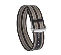 PctkeLsend 20、22mm Nylon Canvas Sport Waterproof Folding Buckle Universal Watchband fit for Omega(Black khaki grey,20mm)