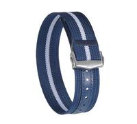 PctkeLsend 20、22mm Nylon Canvas Sport Waterproof Folding Buckle Universal Watchband fit for Omega(Blue white,20mm)
