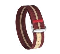 PctkeLsend 20、22mm Nylon Canvas Sport Waterproof Folding Buckle Universal Watchband fit for Omega(Burgundy red,20mm)