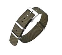PctkeLsend 20/22mm Nylon One-Piece Breathable Adjustable Watchband(Army Green,20mm)