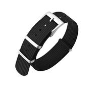 PctkeLsend 20/22mm Nylon One-Piece Breathable Adjustable Watchband(Black,20mm)
