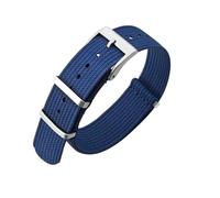 PctkeLsend 20/22mm Nylon One-Piece Breathable Adjustable Watchband(Blue,22mm)