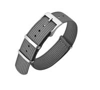 PctkeLsend 20/22mm Nylon One-Piece Breathable Adjustable Watchband(Grey,20mm)