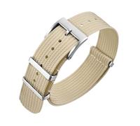 PctkeLsend 20/22mm Nylon One-Piece Breathable Adjustable Watchband(Khaki,22mm)