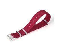 PctkeLsend 20/22mm Nylon One-Piece Breathable Adjustable Watchband(Red,20mm)