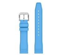 PctkeLsend 20-22mm Quick Release Fluororubber Soft Durable Waterproof Watch Bands For Men Women(Sky Blue,21mm)